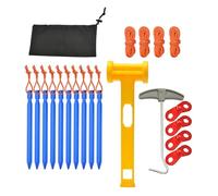 Dcaknri Secure Your Tent with 10xAluminum Stakes 4xNylon Guyline Rope 1xHammer Lightweight Camping Accessories for Outdoor Use Tent Accessories