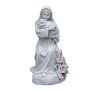 Dcaknri Statue artistique religieuse en résine avec lumière LED pour chambre d'enfant, cadeau de fête des mères pour une nouvelle maman, sculpture catholique