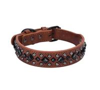 Dcaknri Styles De Cuir Cou pour Animaux Compagnie Collier Doux Et Confortable Chien Rivets Réglables Vêtements Chien en Cuir
