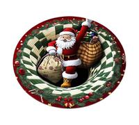 Dcaknri Tapis De Rond À Noël Styles D'illusion D'optique Décoratif pour Fêtes Vacances Décors Fête Noël en Polyester