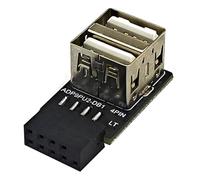 Dcaknri Transfert de données haute vitesse 9 broches vers USB 2.0 femelle panneau avant prise vers carte mère 9 broches adaptateur d'extension pour PC USB carte d'extension
