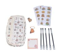 Dcaknri Trousse à crayons en forme d'animal de dessin animé de grande capacité, porte-broche, pochette multi-couches, pochette pour fournitures scolaires, sac de grande capacité, b
