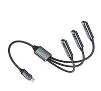 Dcaknri Type C to 3 Type C Splitter Cable for Simultaneous Charging and Data Transfer Nylon Braided Aluminum USB Splitter Charging Wire