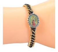 Dcaknri Vierge Sainte Notre-Dame De Guadalupe Tissé À La Main Bracelets Réglables Adultes Protection Et Bonne Chance Vierge pour Femmes Hommes Tresse Religieux Catholique