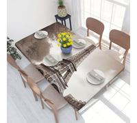 DCARSETCV Tower Paris Nappe imperméable imprimée de 1,2 m avec bords élastiques pour protéger et décorer votre table, nappe lavable résistante à l'huile pour dîner, pique-nique, fête