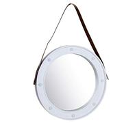 DCASA Cadre Rond avec LED miroirs muraux Meubles Autocollants décoration de la Maison Unisexe Adulte Couleur Unique