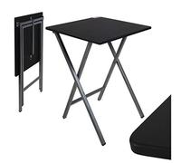 dcasa - Table carrée Pliable Noire 48 x 48 x 65 cm