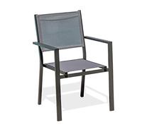 DCB GARDEN - Fauteuil de jardin TOLEDE en aluminium et textilène