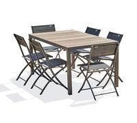 DCB GARDEN Lot composé d'une Table BOSTON-TB150 et de 6 chaises de Jardin C43-NTN Pliantes