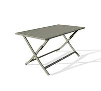 DCB GARDEN Table de Jardin Pliante Marius 140X80 cm en Aluminium - Kaki