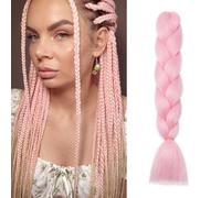 Dcbaboo Extensions de cheveux synthétiques Kanekalon ombrés pour tressage Jumbo - Extensions de cheveux afro au crochet - 61 cm - Rose - 100 g