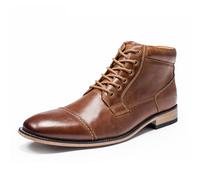 Dcbdx Homme Botte Cuir de Vachette Classique Bottes Chukka Classiques Bottes de Chelsea avec Lacets,Marron,43 EU