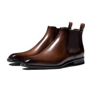 Dcbdx Hommes Bottines Chelsea Cheville Haute Chaussures Habillées Cool Cuir Véritable Ankle Boots,Abrown,42 EU
