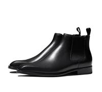 Dcbdx Hommes Bottines Chelsea Cheville Haute Chaussures Habillées Cool Cuir Véritable Ankle Boots,Noir,47 EU