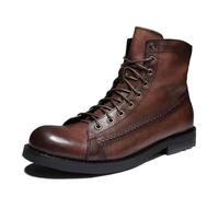Dcbdx Lacer Cuir Bottines Hommes Mode Classiques Chaussures Bureau Chelsea Boots,Marron,38 EU