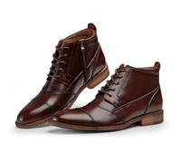 Dcbdx Lacets Cuir Bottines Zip Formel Chaussures Habillées Classique Bottes Chukka pour Homme,A Brown,45.5 EU