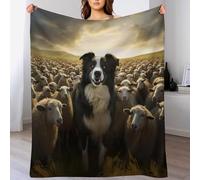 DCCCY Border Collie Couverture en Flannel Douce Chaude, Lavable en Machine, Couvertures pour Canapé Ou Lit. 180×200cm