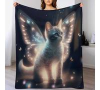 DCCCY Chat Couverture en Flannel Douce Chaude, Lavable en Machine, Couvertures pour Canapé Ou Lit. 130×150cm