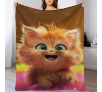 DCCCY Chat Couverture Polaire - Couvertures De Canapé en Peluche Flannel Douce Et Moelleuse pour Lit 130×150cm