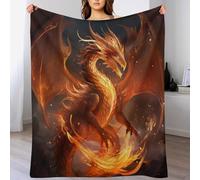 DCCCY Couverture Polaire Dragon Flannel Polyester Plaid Doux Et Chaud Couvre-Lit Sofa Jete De Canape Facile A Nettoyer 180×200cm