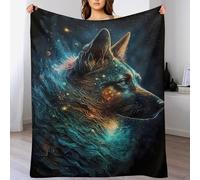 DCCCY Couvertures en Berger Allemand Flannel, Couvertures Douce Plaid Douillet pour Le Lit, Le Canapé, Le Voyage Et L'extérieur, 100×130cm