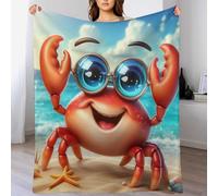 DCCCY Crabe Mignon Plaid Couverture Polaire, Couvertures Polair Flanneladaptée Aux Canapés Et Aux Lits - Chaud, Facile À Entretenir 130×150cm