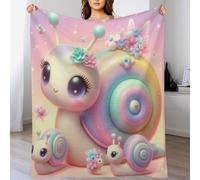 DCCCY Escargots Couverture Flannel Douce Et Chaude, Entretien Facile À La Machine, pour Voyager, Lit Ou Canapé 100×130cm