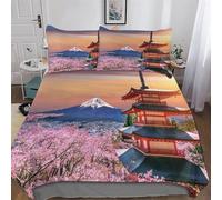 DCCCY Japon Mont Fuji Housse De Couette De Couette en Douce Microfibre pour Enfants Et Adolescents Microfibre Parure De Lit Double (200x200cm)