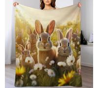 DCCCY Lapin Couverture Polaire,Plaid Couvertures en Flannel en Lit Douce Et Confortable,Jeté De Canapé Résistantes 130×180cm