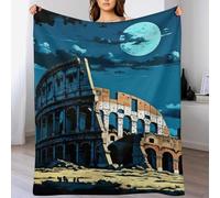 DCCCY Polaire Colisée Romain Couverture en Flannel Couche Douce Et Confortable - Couvertures Lit, Plaid Canape Chaud 100×130cm