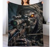 DCCCY Soldat Zombie de l'armée Morte Couverture Flannel Douce Et Chaude, Entretien Facile À La Machine, pour Voyager, Lit Ou Canapé 180×200cm