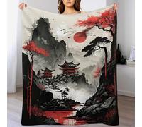 DCCCY Style Japonais Couverture Confortable, Chaude, Douce, Confortable, Facile d'entretien, Lavable en Machine, pour Lit Ou Canapé 180×200cm