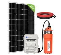 DCDHOUSE 120W bomba de agua solar bomba de agua sumergible ,12V bomba de agua+10A batterie+Un par de cables para riego remoto, jardín, riego agrícola.