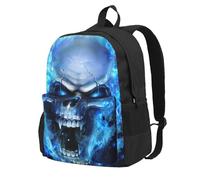 DCEHGEW Beau sac à dos de voyage pour ordinateur portable imprimé papillon lumineux, sac d'école léger pour la randonnée et une utilisation décontractée, Impression 3D tête de mort bleue., One Size