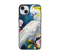 DCEHGEW Belle coque de téléphone avec imprimé cacatoès oiseau fleur pour iPhone 15 Pro Max 6,7 pouces, coque de téléphone en TPU résistant aux chocs, prend en charge le chargement sans fil, avec