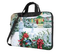 DCEHGEW Boîte aux lettres de Noël et cadeaux imprimés pour ordinateur portable, triple couche de protection antichoc pour ordinateur portable, sac à bandoulière pour homme et femme, Noir , 13 inch