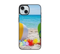 DCEHGEW Coque de téléphone à rabat colorée avec imprimé ballon de plage pour iPhone 15 Pro Max 6,7 pouces, coque de téléphone en TPU résistant aux chocs, prend en charge le chargement sans fil, avec