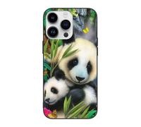 DCEHGEW Coque de téléphone avec imprimés pandas mignons pour iPhone 14 Pro 6,1", coque de téléphone antichoc en TPU, protection intégrale