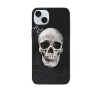 DCEHGEW Coque de téléphone avec motif tête de mort et fleurs séchées pour iPhone 15 6,1", coque de téléphone antichoc en TPU, prend en charge le chargement sans fil, avec protection d'objectif
