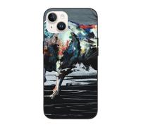 DCEHGEW Coque de téléphone cool de ferme imprimées de vache pour iPhone 14 6,1", coque de téléphone antichoc en TPU, protection intégrale du corps, blanc