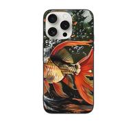 DCEHGEW Coque de téléphone imprimée carthame avec poissons volants pour iPhone 15 Pro 6,1", coque de téléphone en TPU résistant aux chocs, prend en charge le chargement sans fil, sans protection
