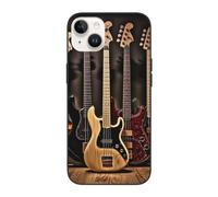 DCEHGEW Coque de téléphone imprimée guitare, basse, instruments de musique pour iPhone 14 Plus 6,7", coque de téléphone antichoc en TPU, protection intégrale, blanc