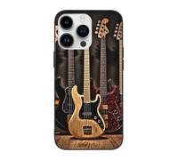 DCEHGEW Coque de téléphone imprimée guitare, basse, instruments de musique pour iPhone 14 Pro Max 6,7", coque de téléphone antichoc en TPU, protection intégrale, blanc