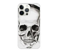 DCEHGEW Coque de téléphone imprimée tête de mort musicale pour iPhone 14 Pro Max 17 cm, coque de téléphone en TPU résistant aux chocs, prend en charge le chargement sans fil, bords transparents