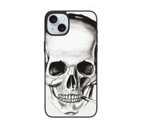 DCEHGEW Coque de téléphone imprimée tête de mort musicale pour iPhone 15 6,1", coque de téléphone antichoc en TPU, prend en charge le chargement sans fil, avec protection d'objectif