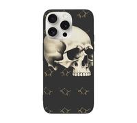 DCEHGEW Coque de téléphone imprimée tête de mort pour iPhone 15 Pro 6,1", coque de téléphone antichoc en TPU, prend en charge le chargement sans fil, sans protection d'objectif