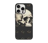 DCEHGEW Coque de téléphone imprimée tête de mort pour iPhone 15 Pro Max 6,7", coque de téléphone antichoc en TPU, prend en charge le chargement sans fil, avec protection d'objectif