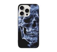 DCEHGEW Coque de téléphone imprimée tête de mort pour iPhone 15 Pro Max 6,7", coque de téléphone antichoc en TPU, prend en charge le chargement sans fil, sans protection d'objectif