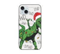 DCEHGEW Coque de téléphone mignonne avec imprimé dinosaure avec chapeau de Père Noël pour iPhone 15 6,1", coque de téléphone antichoc en TPU, prend en charge le chargement sans fil, sans protection