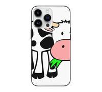 DCEHGEW Coque de téléphone mignonne imprimée vache pour iPhone 14 Pro 6,1", coque de téléphone antichoc en TPU, protection intégrale du corps, blanc